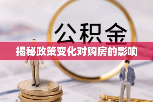 鱼池揭秘政策变化对购房的影响